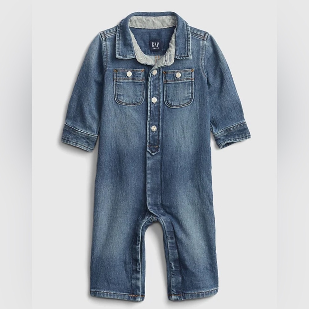 GAP Blue Denim Infant Romper